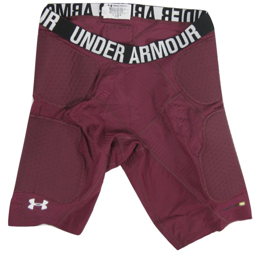 NEW UNDER ARMOUR HEAT GEAR UA MPZ 2 COMPRESSION BASKETBALL SHORTS! MAROON 2X